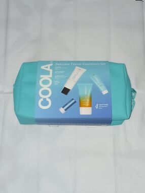 COOLA Suncare Travel Essentials, Set of 4 & Bag with Clip-On Key Ring